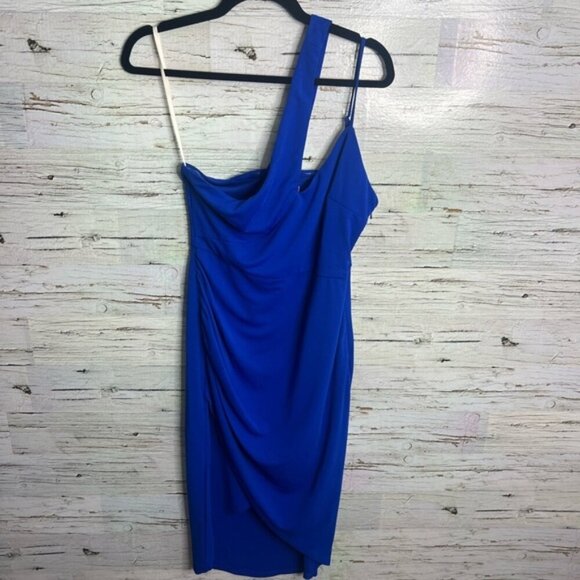 BCBGeneration blue one shoulder dress NWT size 8 - Picture 1 of 8